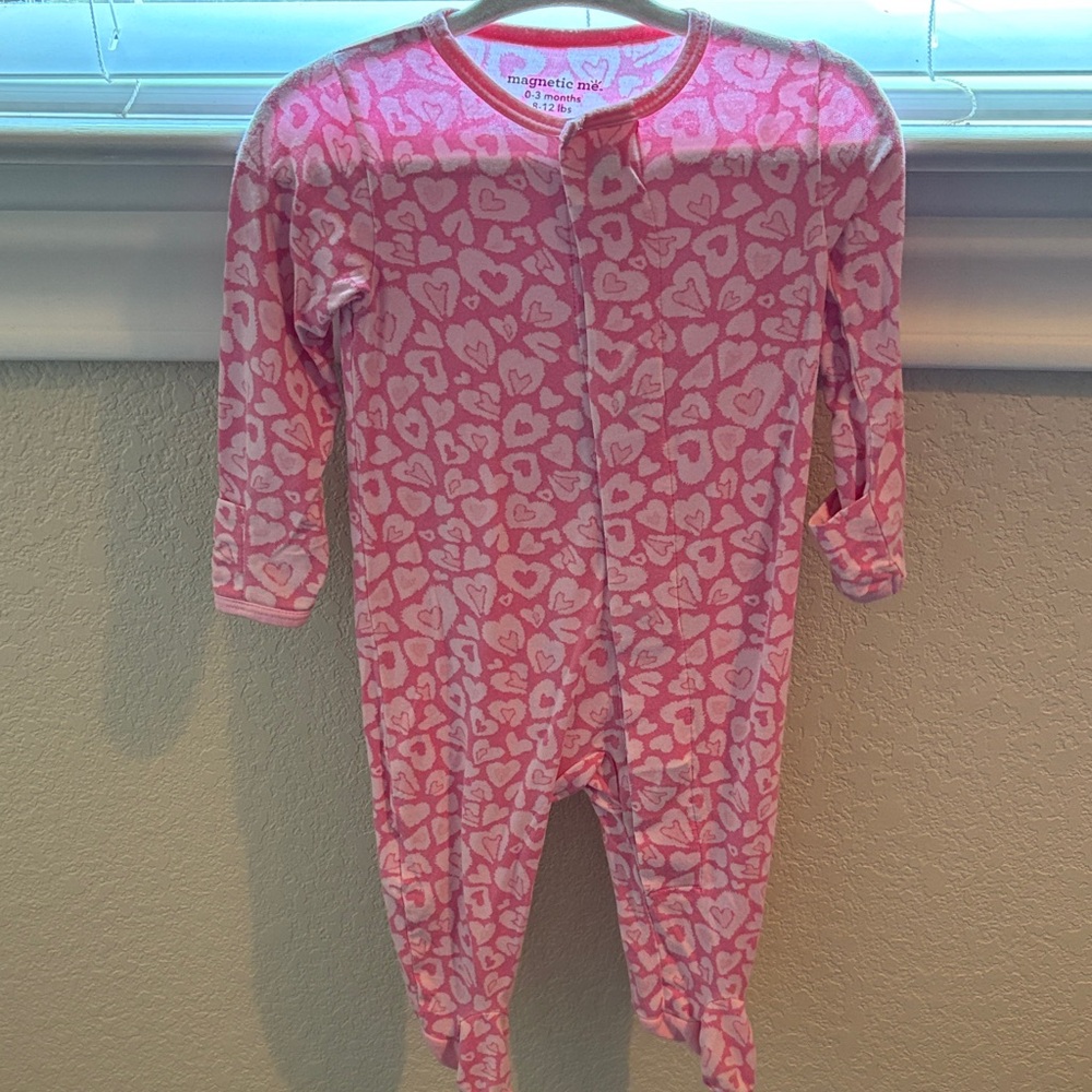Magnetic Me Pink Heart Baby Onesie